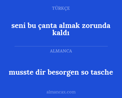musste dir besorgen so tasche - seni bu çanta almak zorunda kaldı