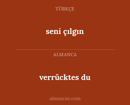 verrücktes du - seni çılgın