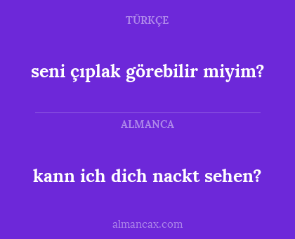 kann ich dich nackt sehen? - seni çıplak görebilir miyim?