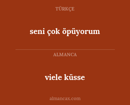 viele küsse - seni çok öpüyorum