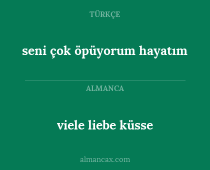 seni çok öpüyorum hayatım - viele liebe küsse