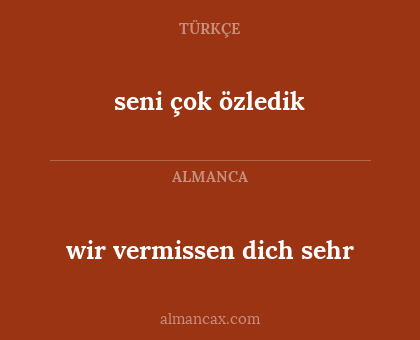 seni çok özledik - wir vermissen dich sehr