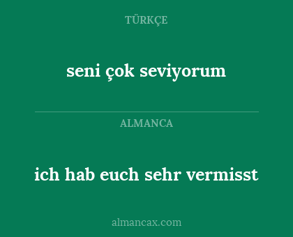 seni çok seviyorum - ich hab euch sehr vermisst