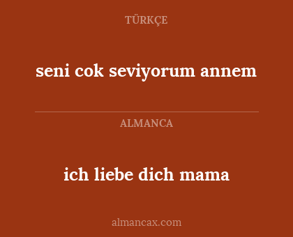 ich liebe dich mama - seni cok seviyorum annem