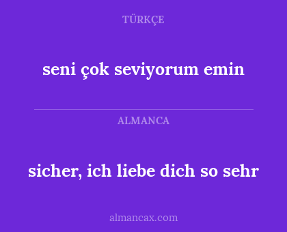 seni çok seviyorum emin - sicher, ich liebe dich so sehr