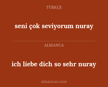 ich liebe dich so sehr nuray - seni çok seviyorum nuray