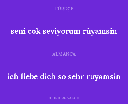 ich liebe dich so sehr ruyamsin - seni cok seviyorum rùyamsin