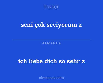 seni çok seviyorum z - ich liebe dich so sehr z