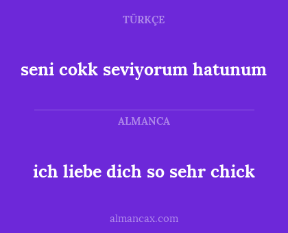 ich liebe dich so sehr chick - seni cokk seviyorum hatunum