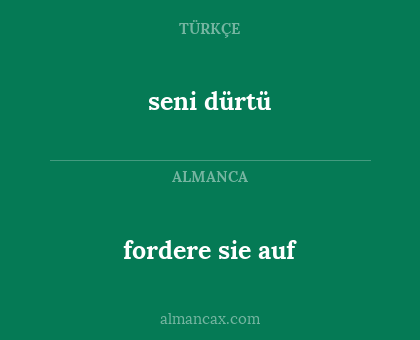 fordere sie auf - seni dürtü