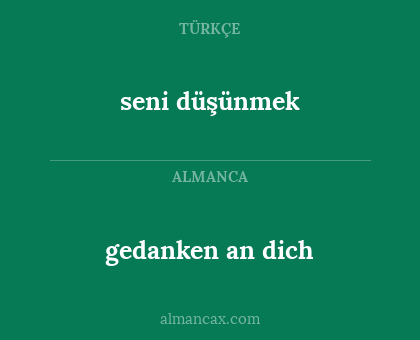 seni düşünmek - gedanken an dich