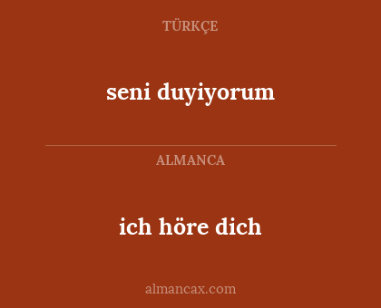 seni duyiyorum - ich höre dich