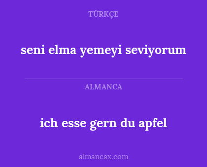 ich esse gern du apfel - seni elma yemeyi seviyorum