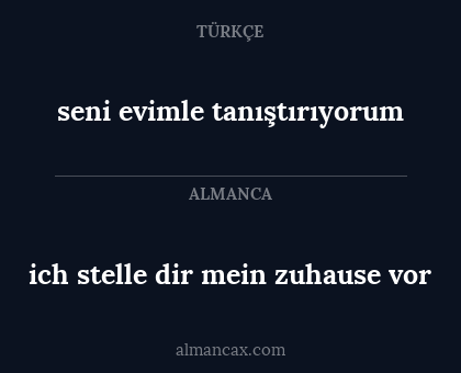 seni evimle tanıştırıyorum - ich stelle dir mein zuhause vor
