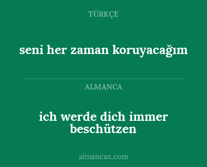 ich werde dich immer beschützen - seni her zaman koruyacağım