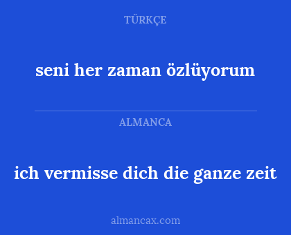 seni her zaman özlüyorum - ich vermisse dich die ganze zeit