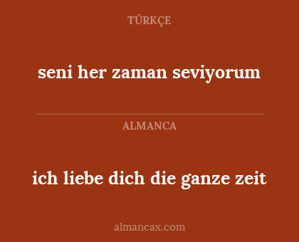 ich liebe dich die ganze zeit - seni her zaman seviyorum