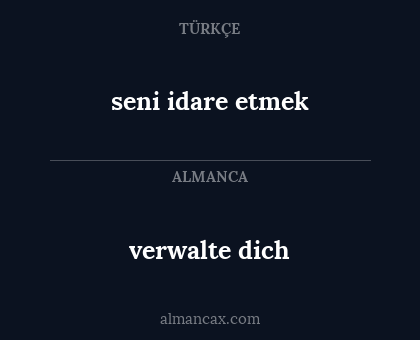 verwalte dich - seni idare etmek