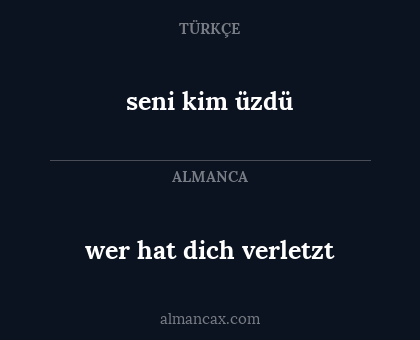 seni kim üzdü - wer hat dich verletzt