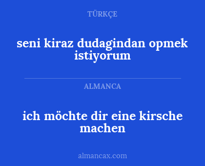 ich möchte dir eine kirsche machen - seni kiraz dudagindan opmek istiyorum