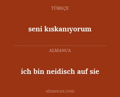 seni kıskanıyorum - ich bin neidisch auf sie
