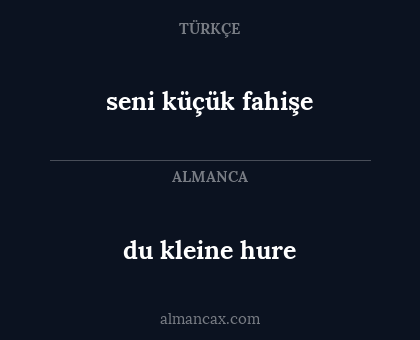 du kleine hure - seni küçük fahişe