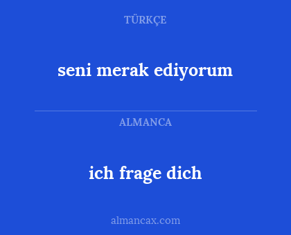 ich frage dich - seni merak ediyorum