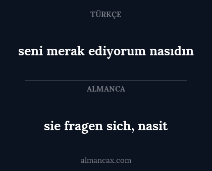 seni merak ediyorum nasıdın - sie fragen sich, nasit