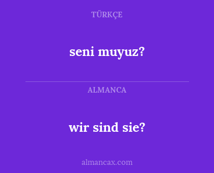 wir sind sie? - seni muyuz?