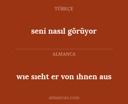 wıe sıeht er von ıhnen aus - seni nasıl görüyor