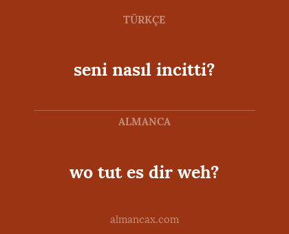 wo tut es dir weh? - seni nasıl incitti?
