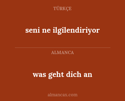 was geht dich an - seni ne ilgilendiriyor