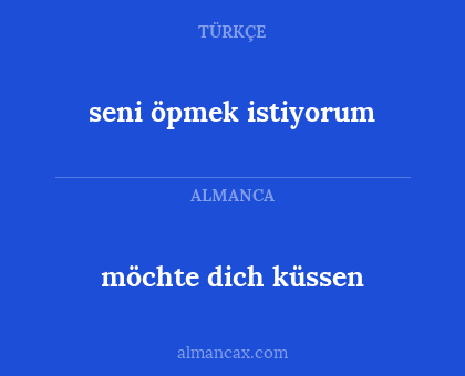 seni öpmek istiyorum - möchte dich küssen