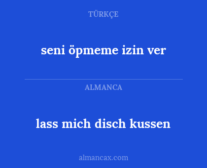 lass mich disch kussen - seni öpmeme izin ver