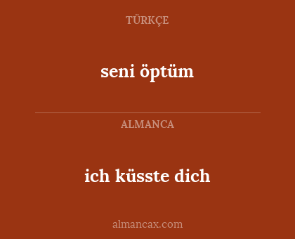 ich küsste dich - seni öptüm