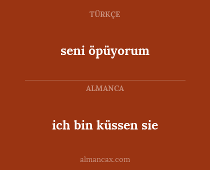 ich bin küssen sie - seni öpüyorum