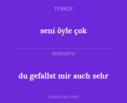seni öyle çok - du gefallst mir auch sehr