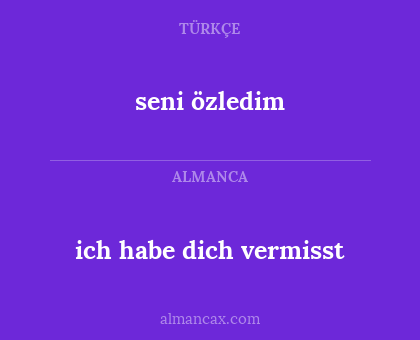 ich habe dich vermisst - seni özledim