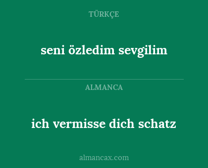 seni özledim sevgilim - ich vermisse dich schatz