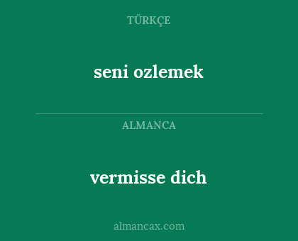 vermisse dich - seni ozlemek