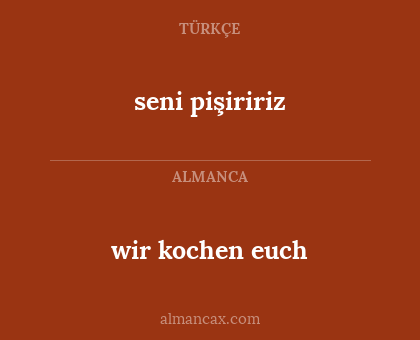 seni pişiririz - wir kochen euch