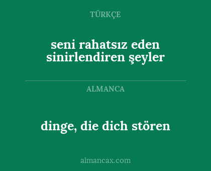 dinge, die dich stören - seni rahatsız eden sinirlendiren şeyler