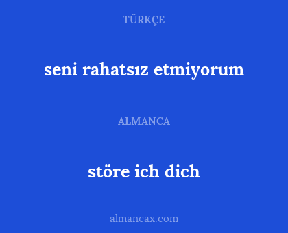seni rahatsız etmiyorum - störe ich dich