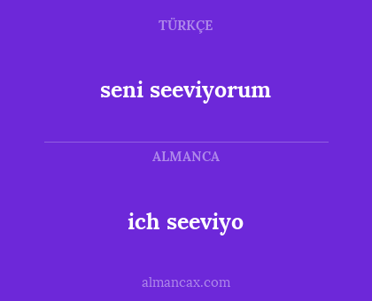 ich seeviyo - seni seeviyorum