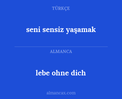 lebe ohne dich - seni sensiz yaşamak