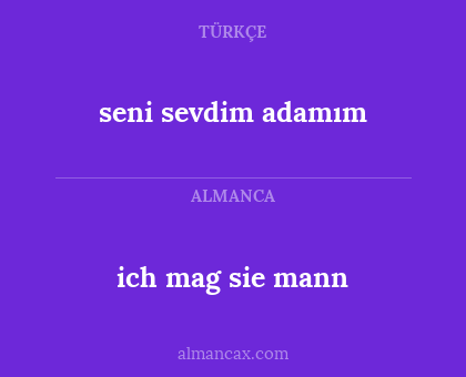 ich mag sie mann - seni sevdim adamım