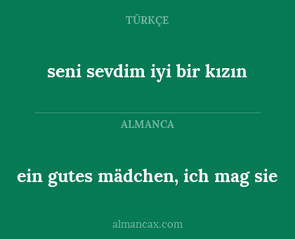 ein gutes mädchen, ich mag sie - seni sevdim iyi bir kızın