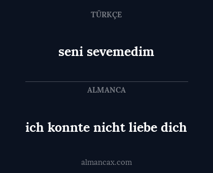 seni sevemedim - ich konnte nicht liebe dich