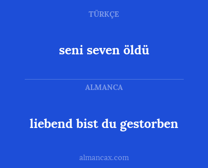 seni seven öldü - liebend bist du gestorben