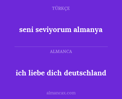 ich liebe dich deutschland - seni seviyorum almanya